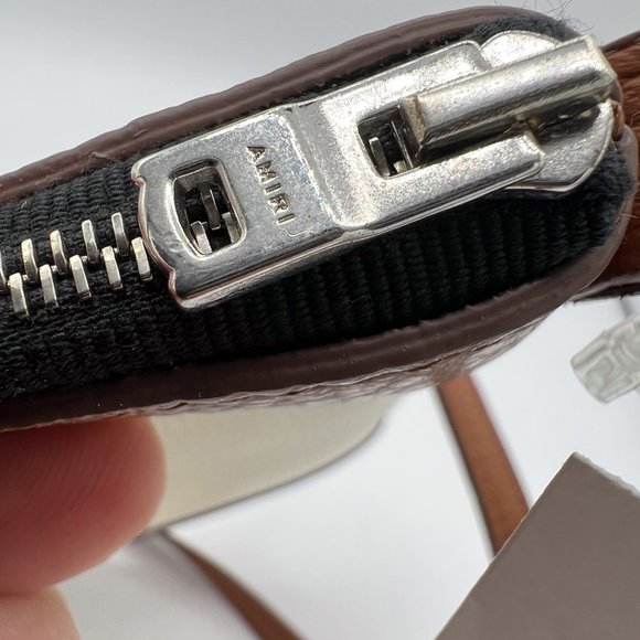 Amiri Men's Leather Crossbody Bag in Brown and Creme, Made in Italy - Picture 6 of 10